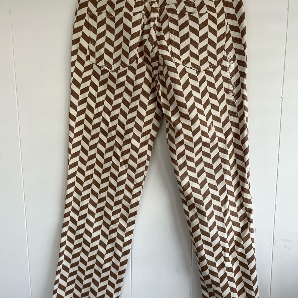 PacSun Brown and White Patterned Straight Leg Jeans - Picture 13 of 14